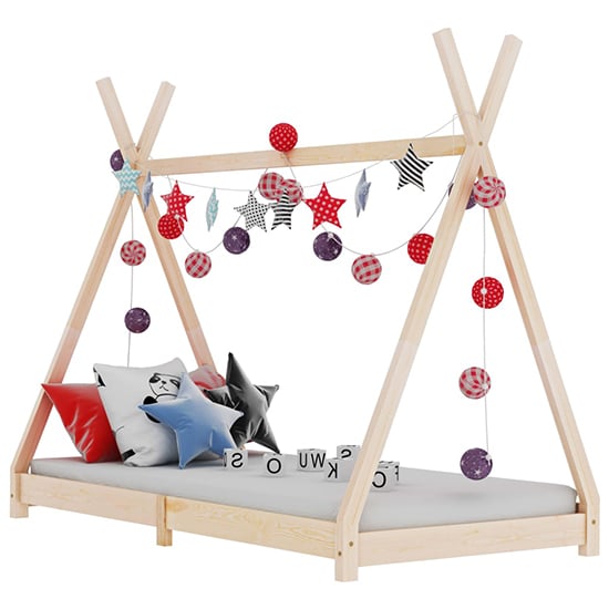 Read more about Natara wooden tent style kids small single bed in natural